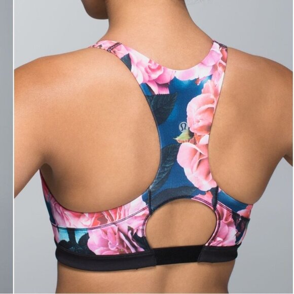 Lululemon Top Speed Bra in  Secret Garden Pink floral size 4 - Picture 2 of 15